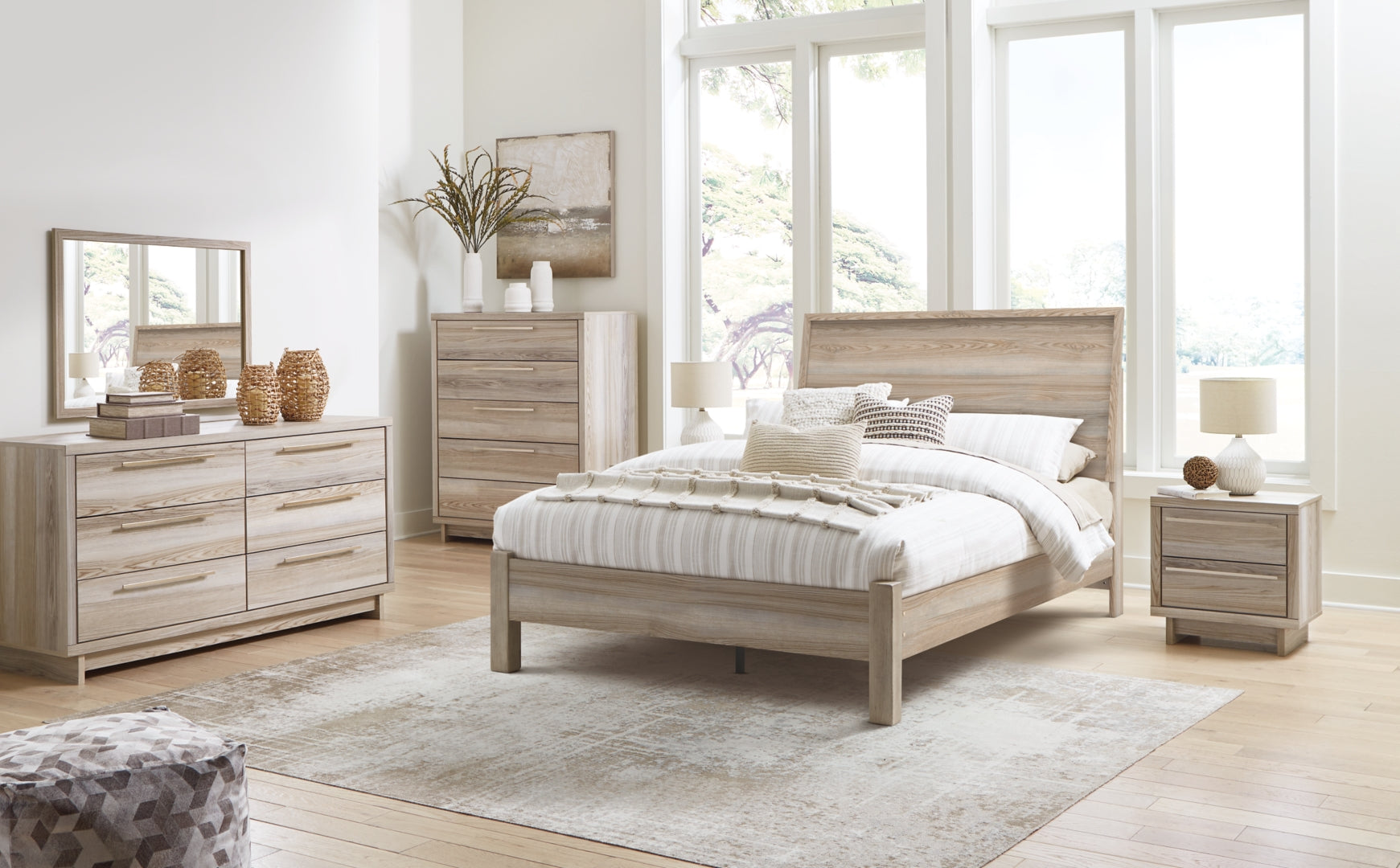 Hasbrick Brown Panel Headboard Bedroom Set