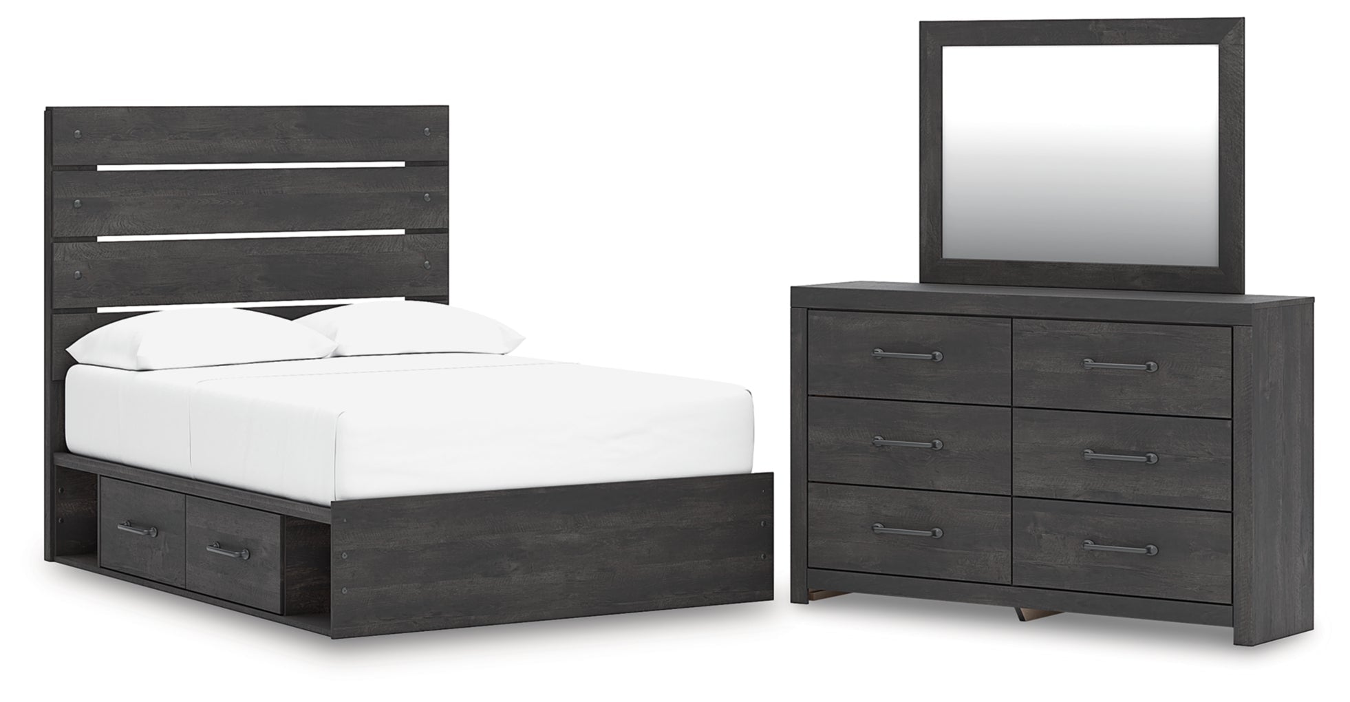 Hollivern Panel Bed, Dresser, Mirror, Chest & Nightstand, Bedroom Set