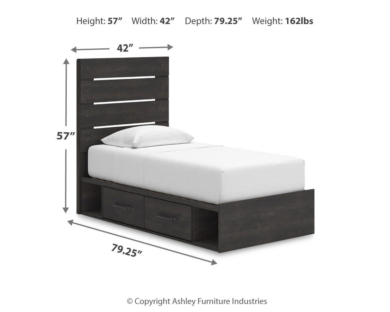 Delmorta Panel Storage Bed