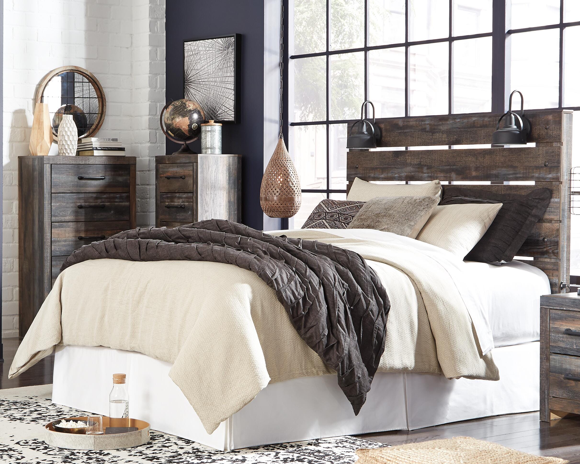 Drystan Panel Headboard Bed Bedroom Set