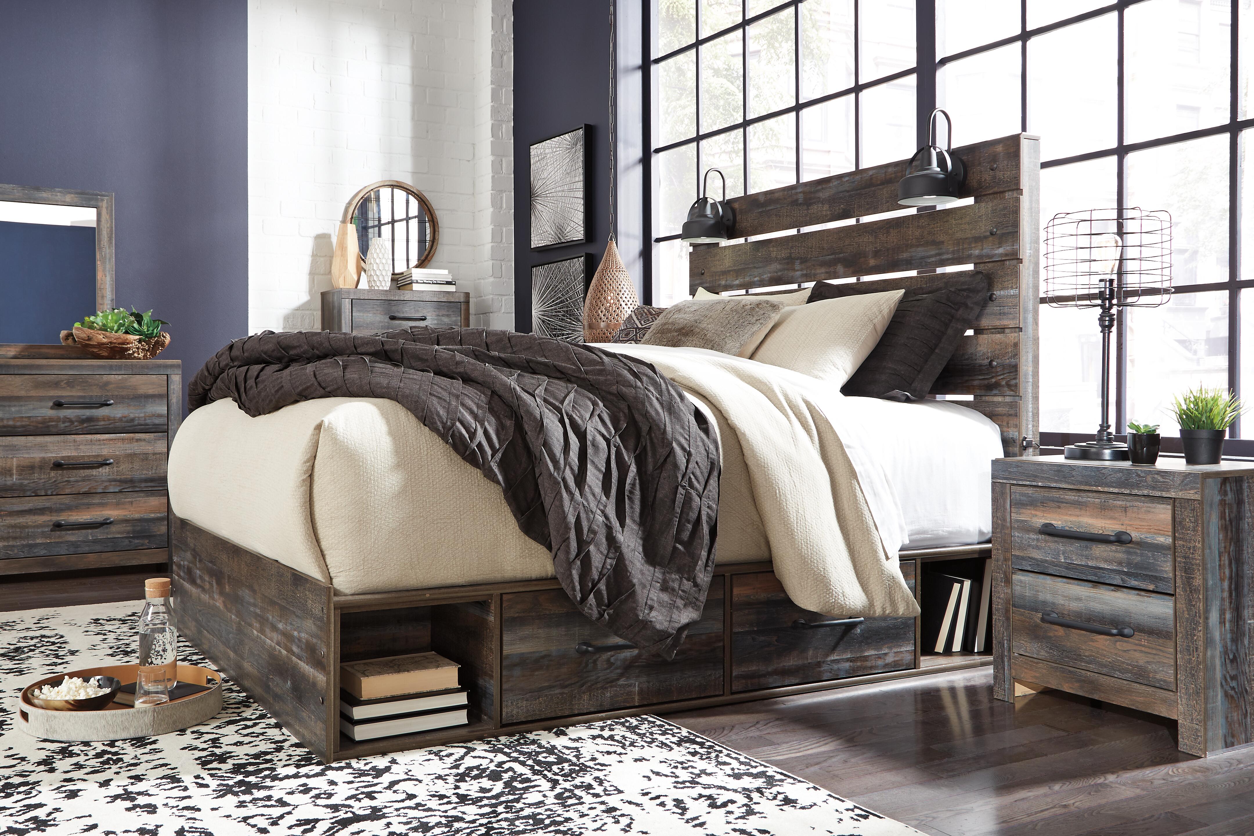 Drystan Panel Bed with 4 Storage Drawers