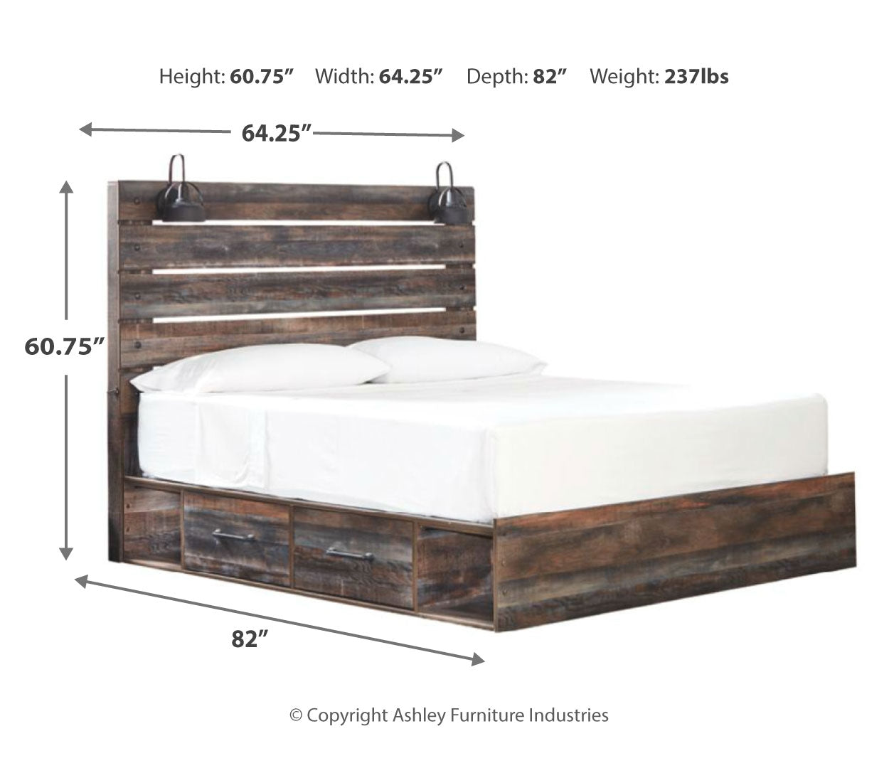 Drystan Bookcase Bed with 2 Storage Drawers