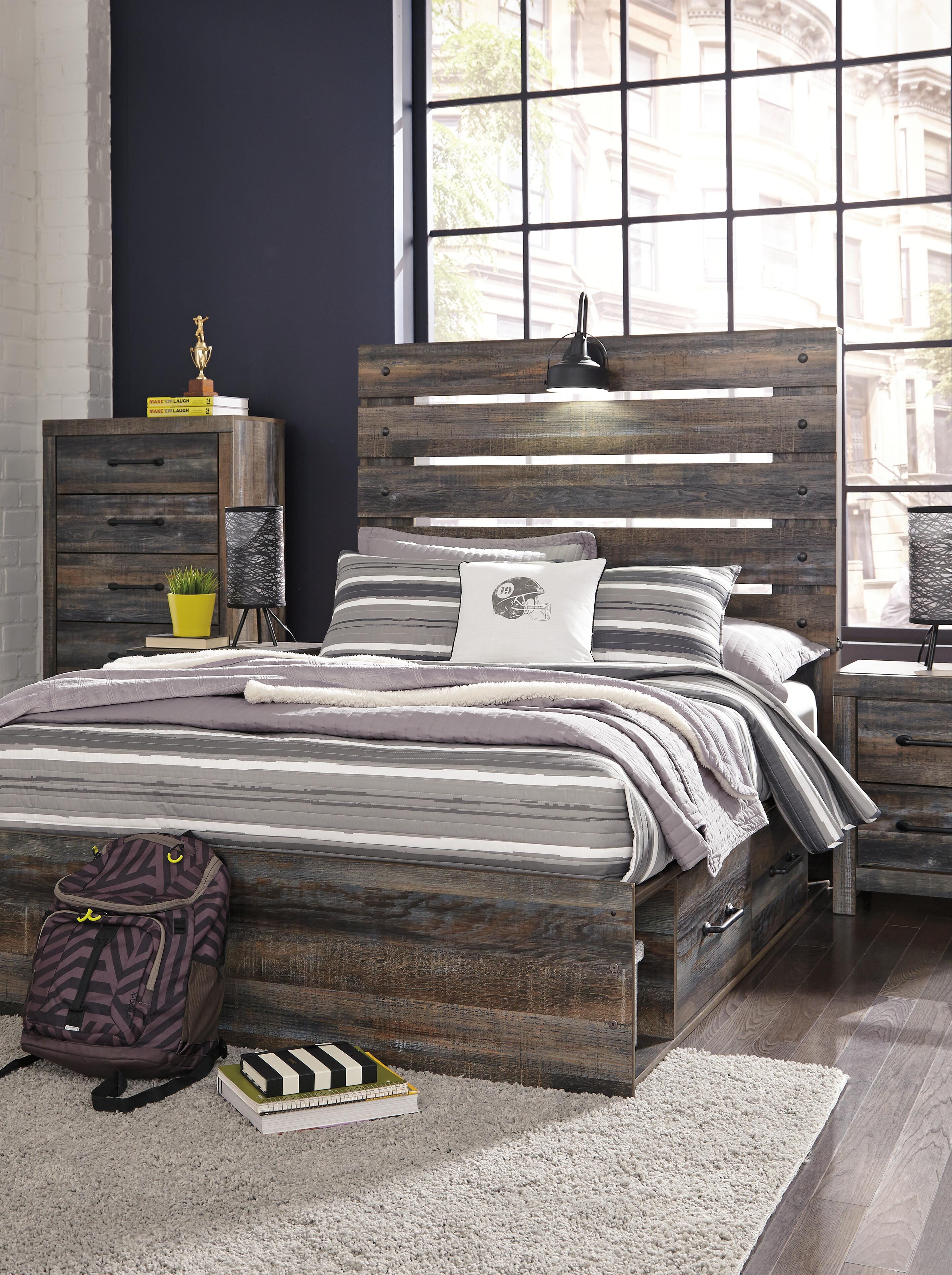Drystan Panel Bed with 4 Storage Drawers