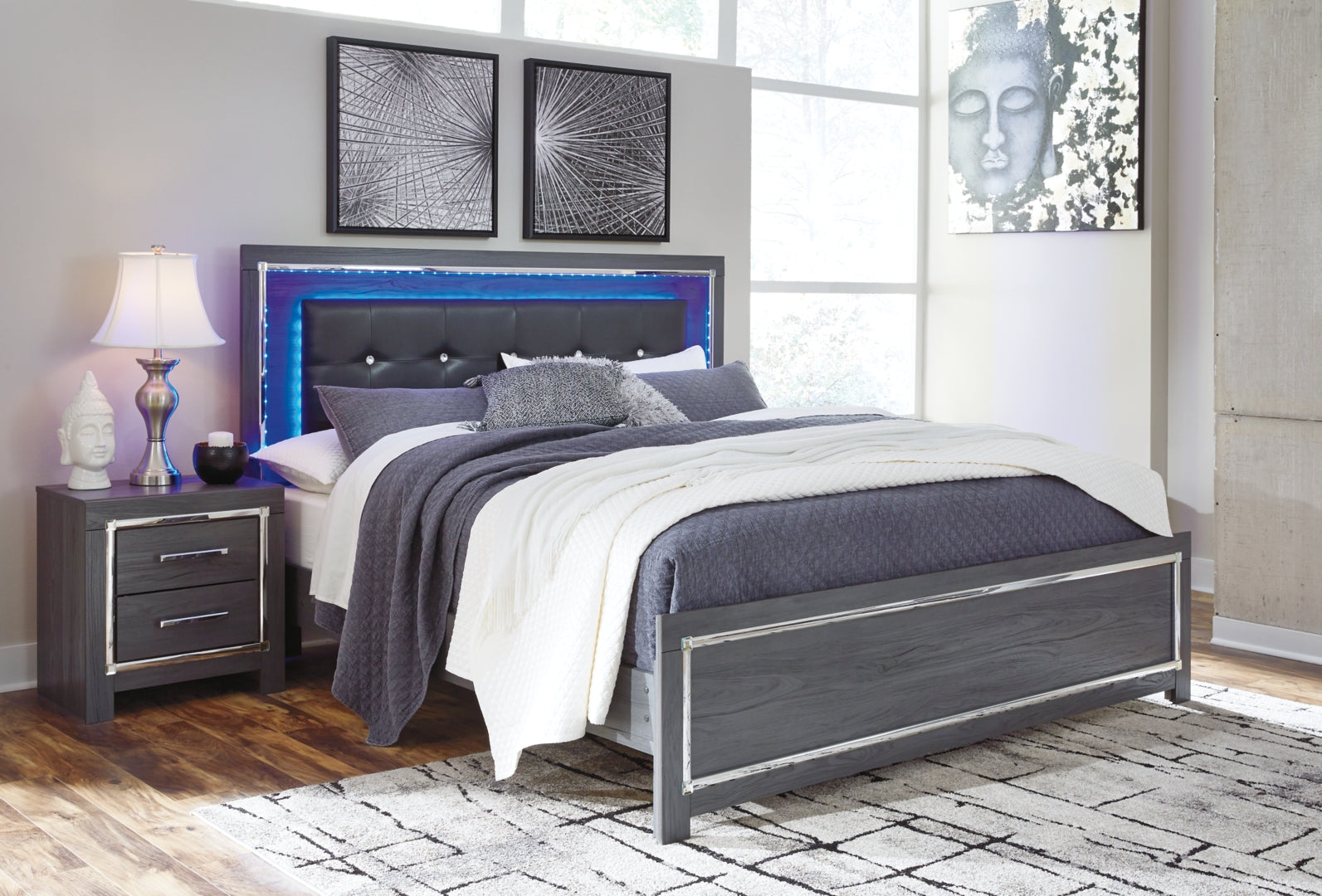 Lodanna Panel Bed with 2 Storage Drawers