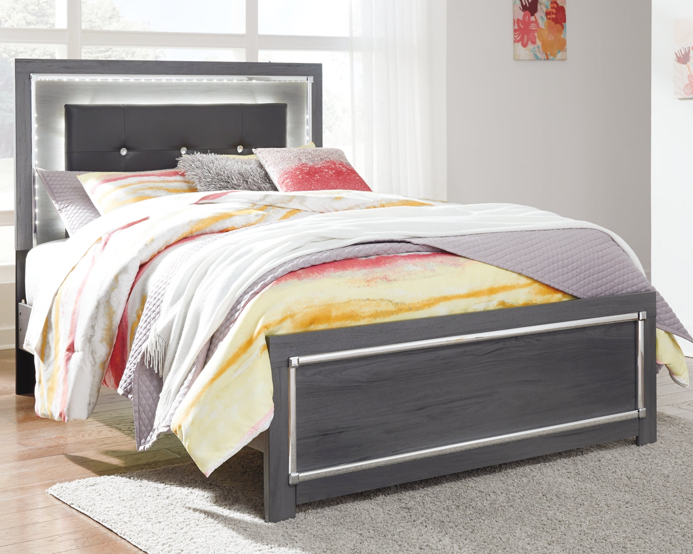 Lodanna Panel Bed with 2 Storage Drawers