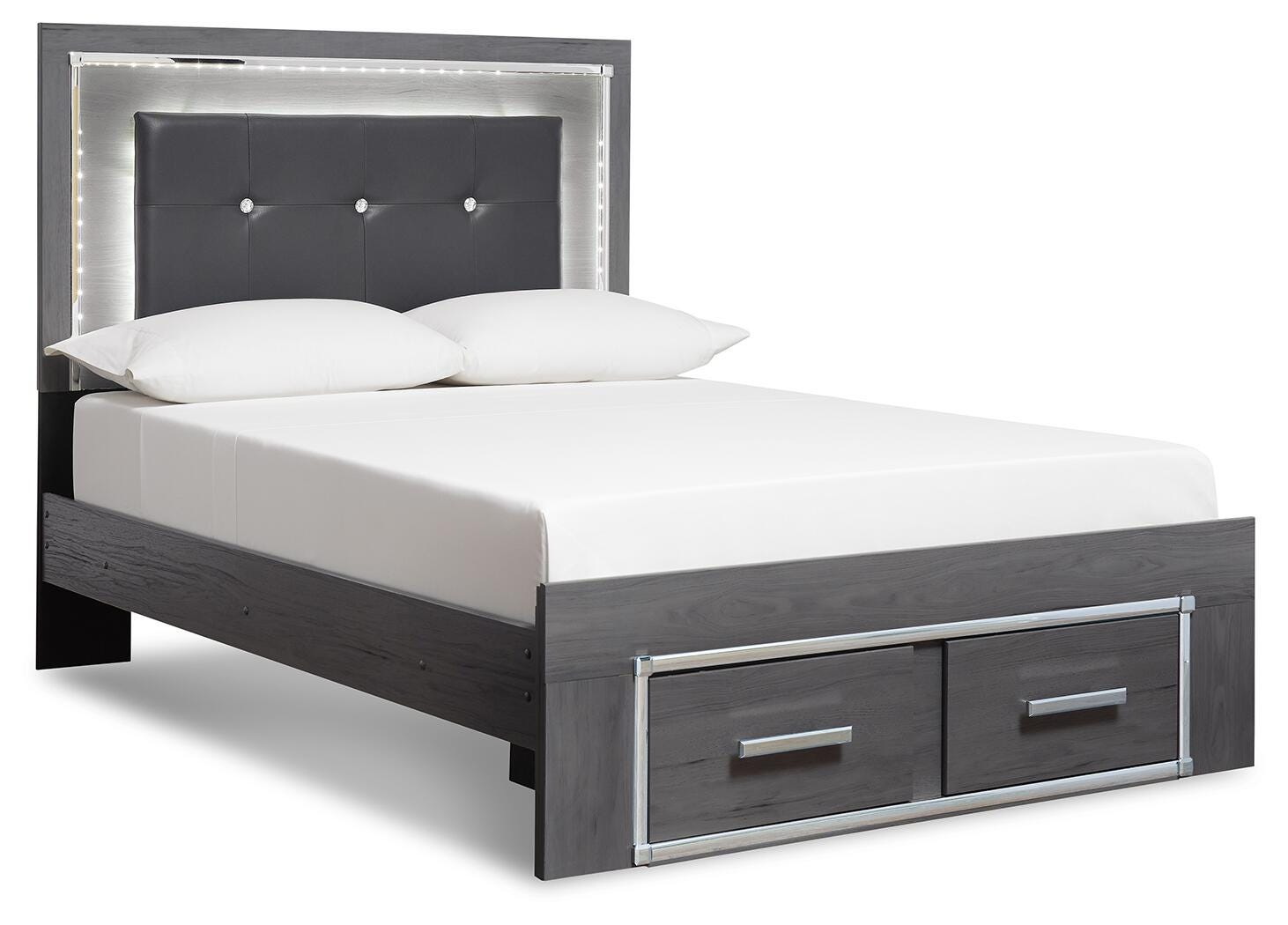 Lodanna Panel Bed with 2 Storage Drawers