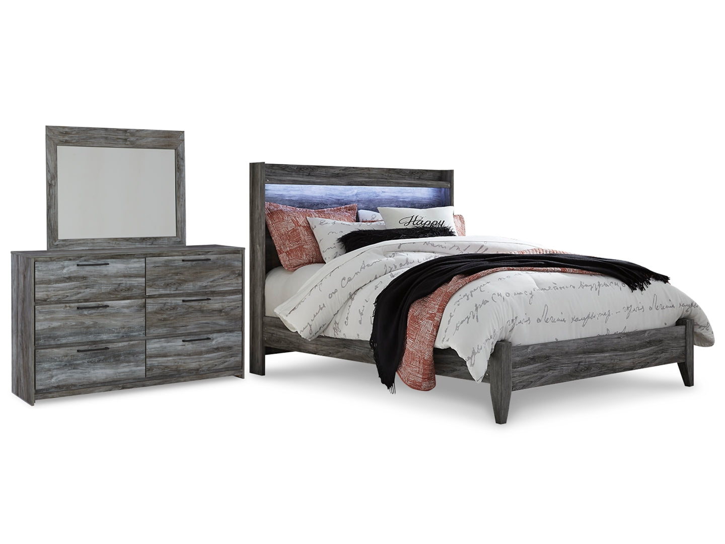 Baystorm Grey Panel Bedroom Set