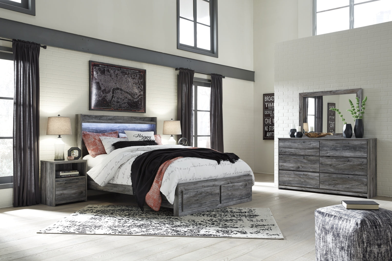 Baystorm Panel Bed, Dresser, Mirror, Chest & Nightstand, Bedroom Set