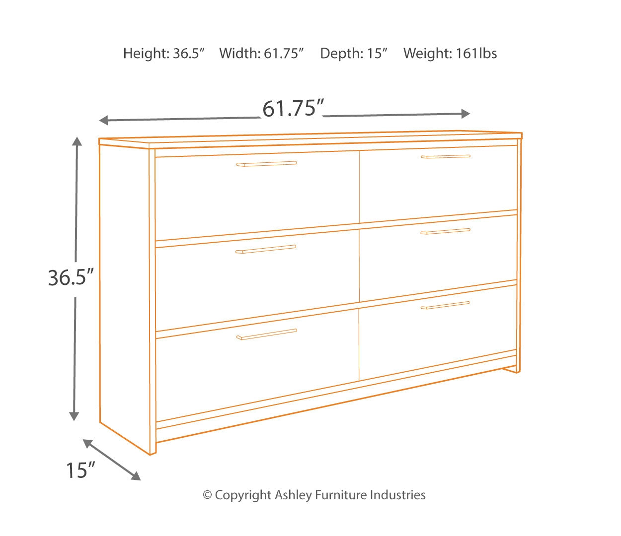 Baystorm Six Drawer Dresser