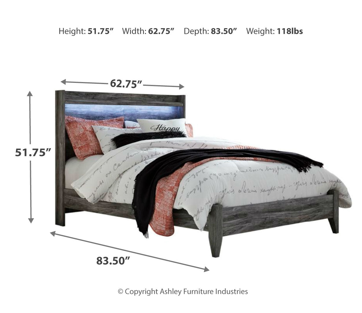 Baystorm Panel Bed with 4 Storage Drawers