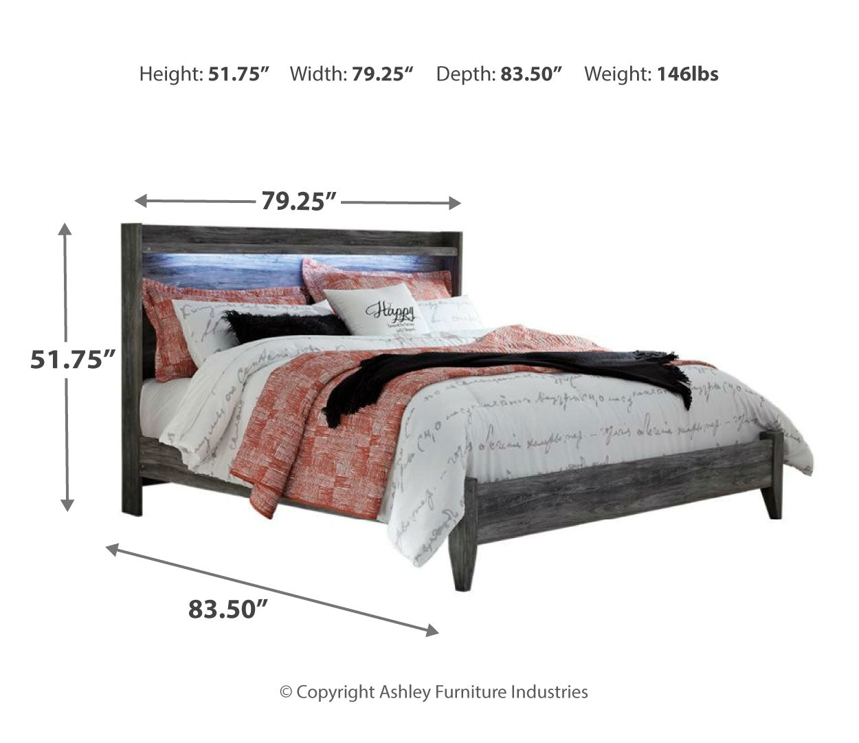 Baystorm Panel Bed with 4 Storage Drawers