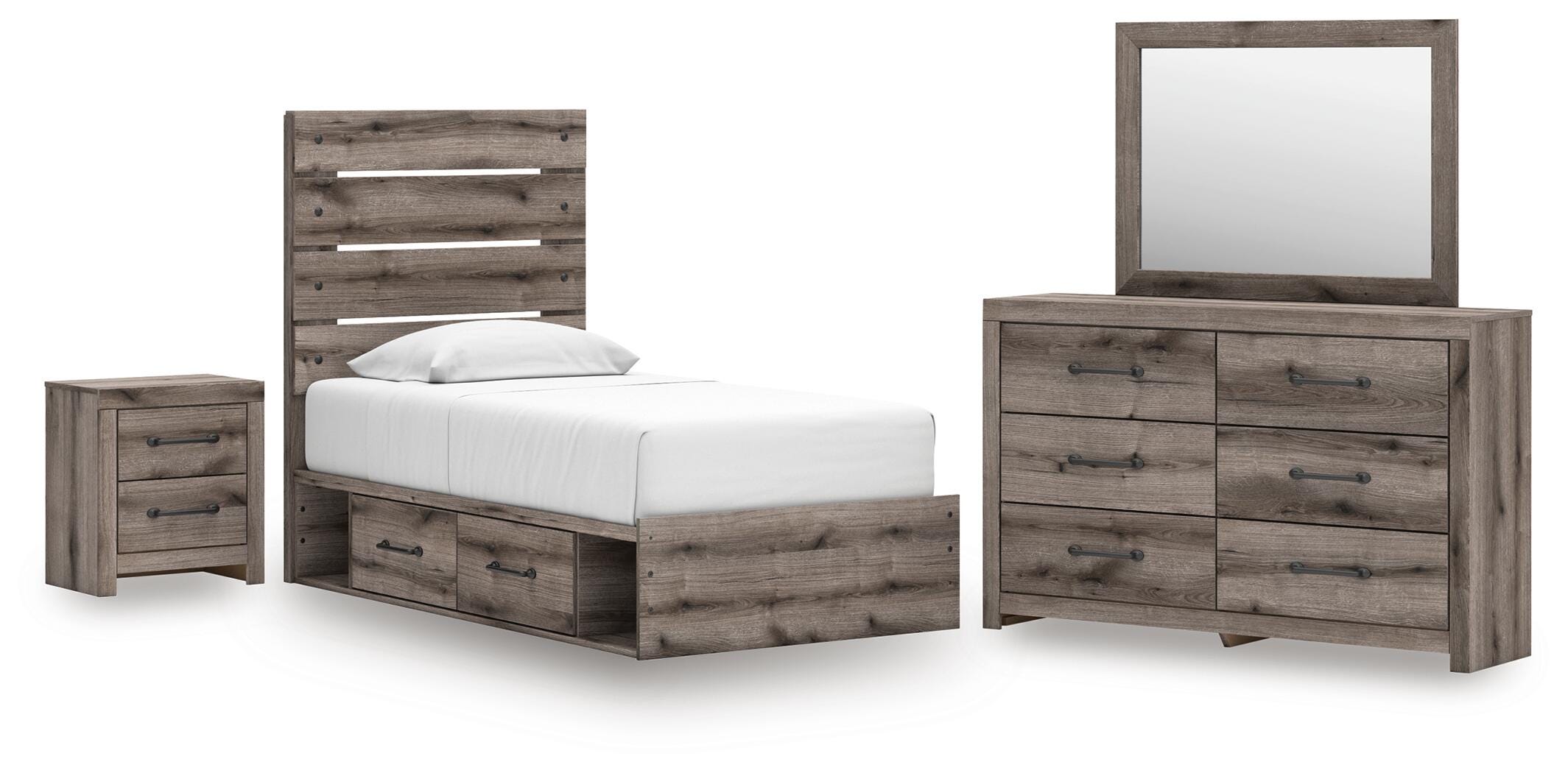 Graystorm Panel Storage Bed Bedroom Set