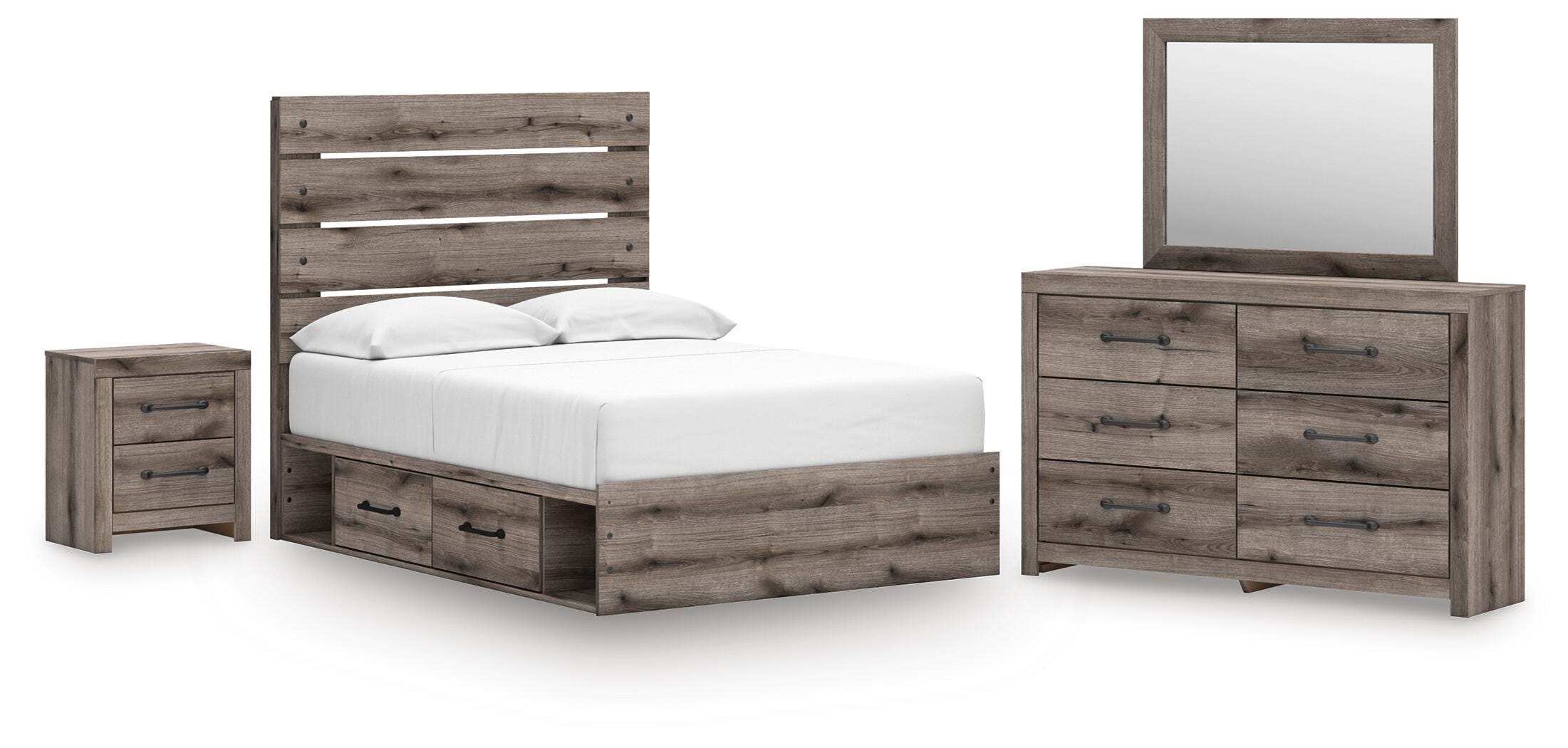 Graystorm Panel Storage Bed Bedroom Set