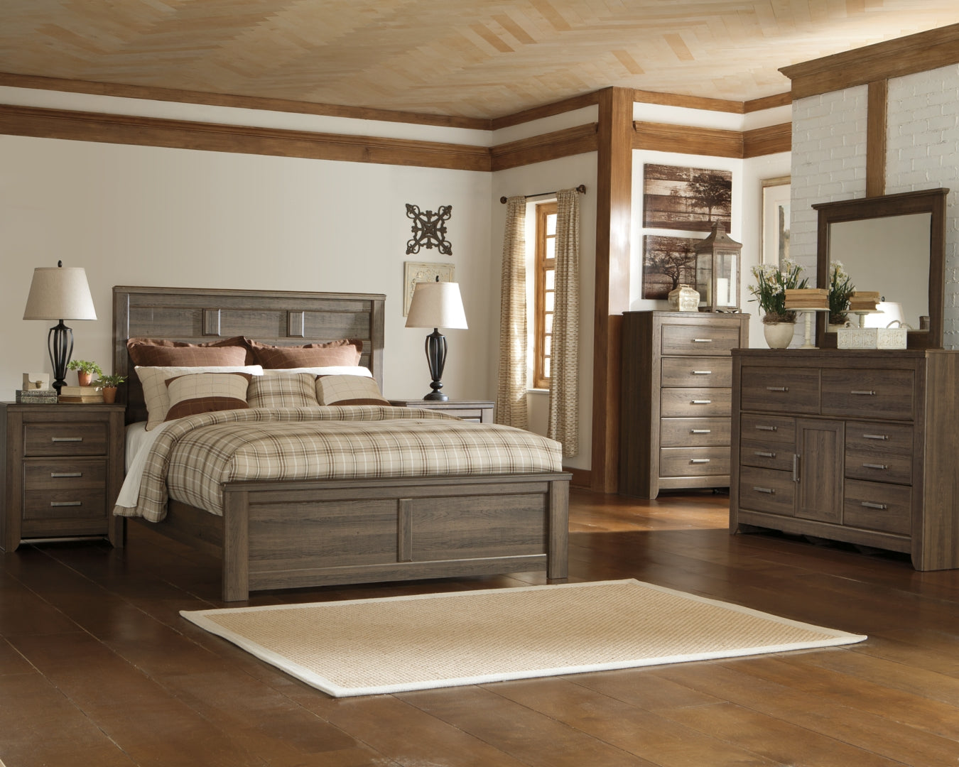 Juararo Brown Panel Headboard Bedroom Set