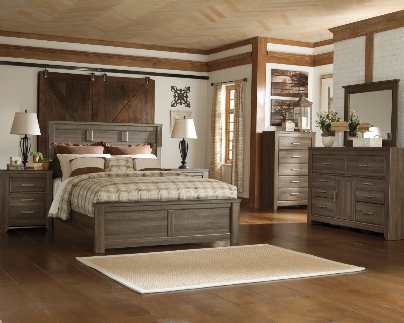 Juararo Brown Panel Headboard Bedroom Set