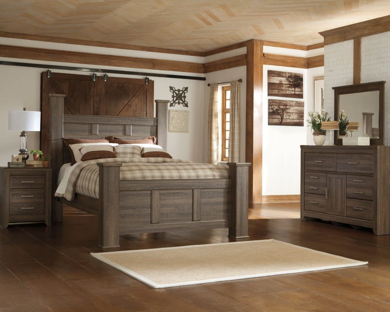 Juararo Brown Panel Headboard Bedroom Set