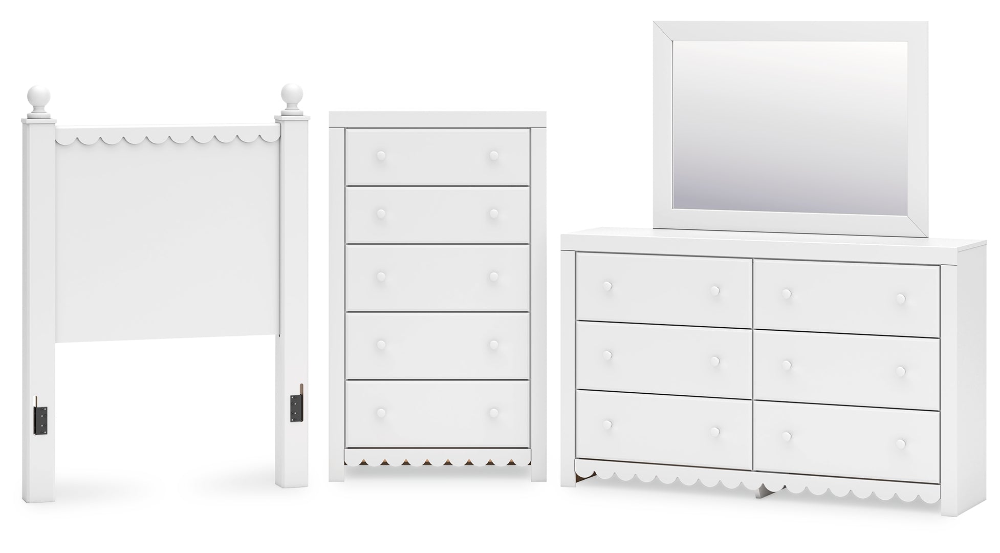 Mollviney White Panel Bedroom Set