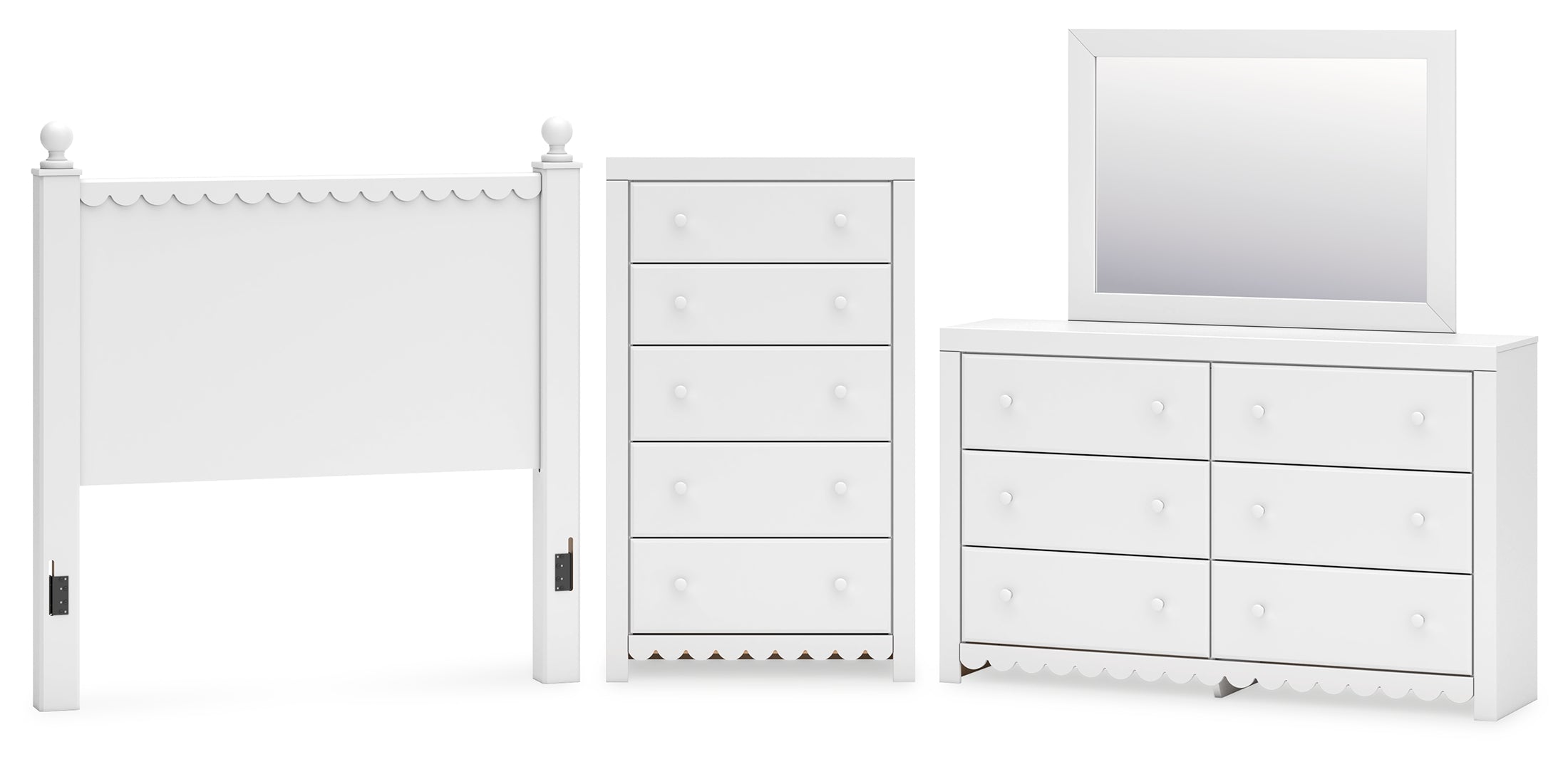 Mollviney White Panel Bedroom Set