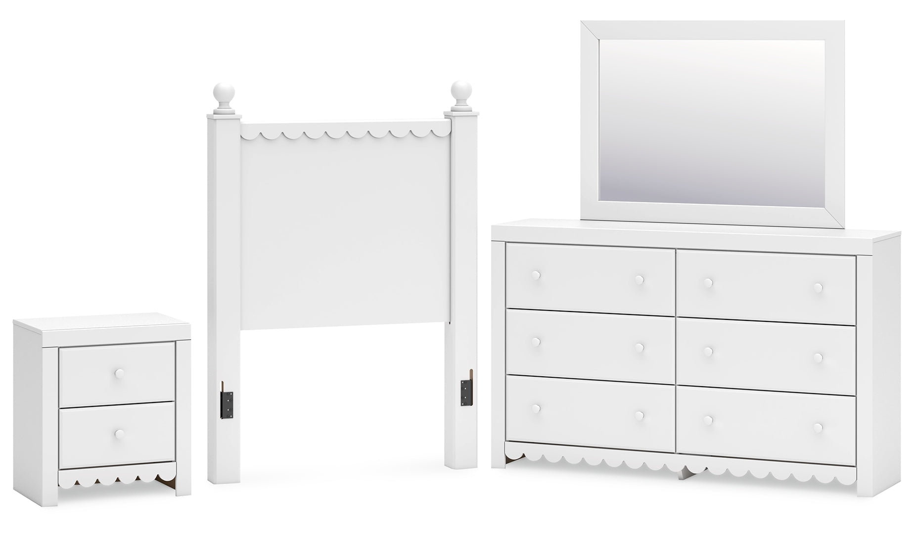 Mollviney White Panel Bedroom Set