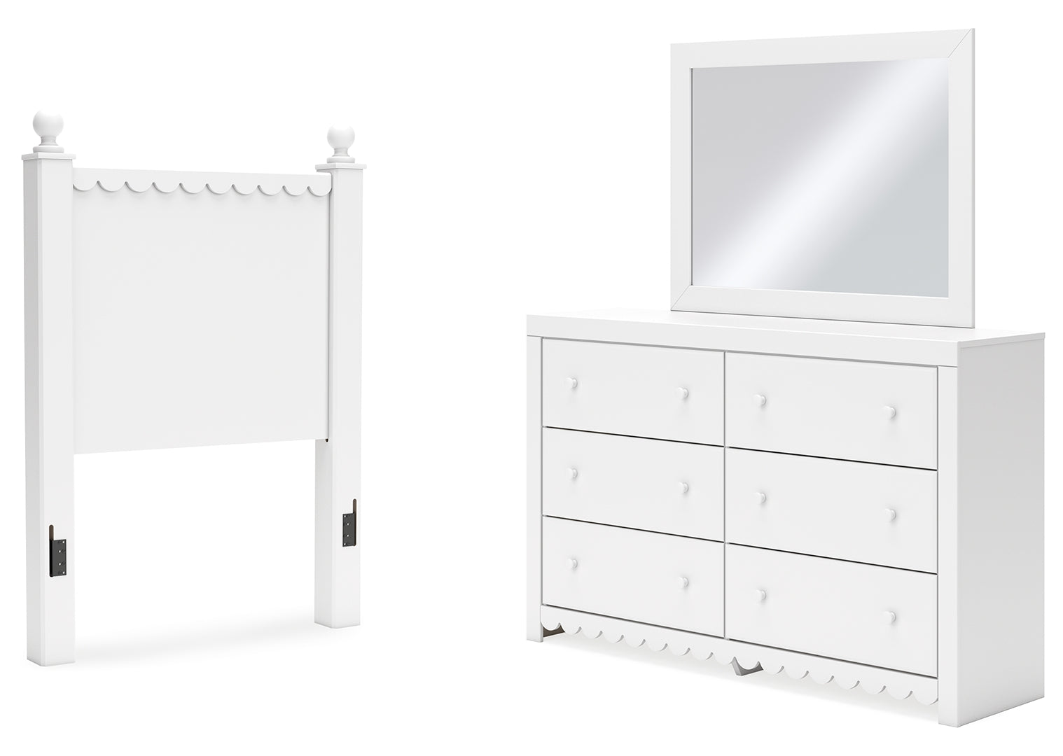 Mollviney White Panel Bedroom Set