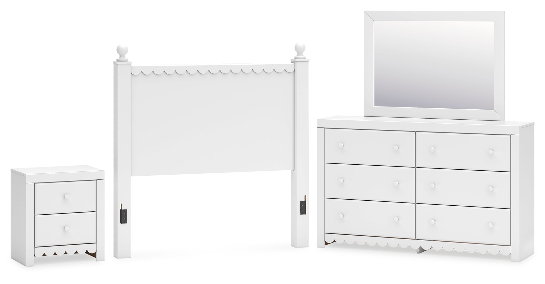 Mollviney White Panel Bedroom Set