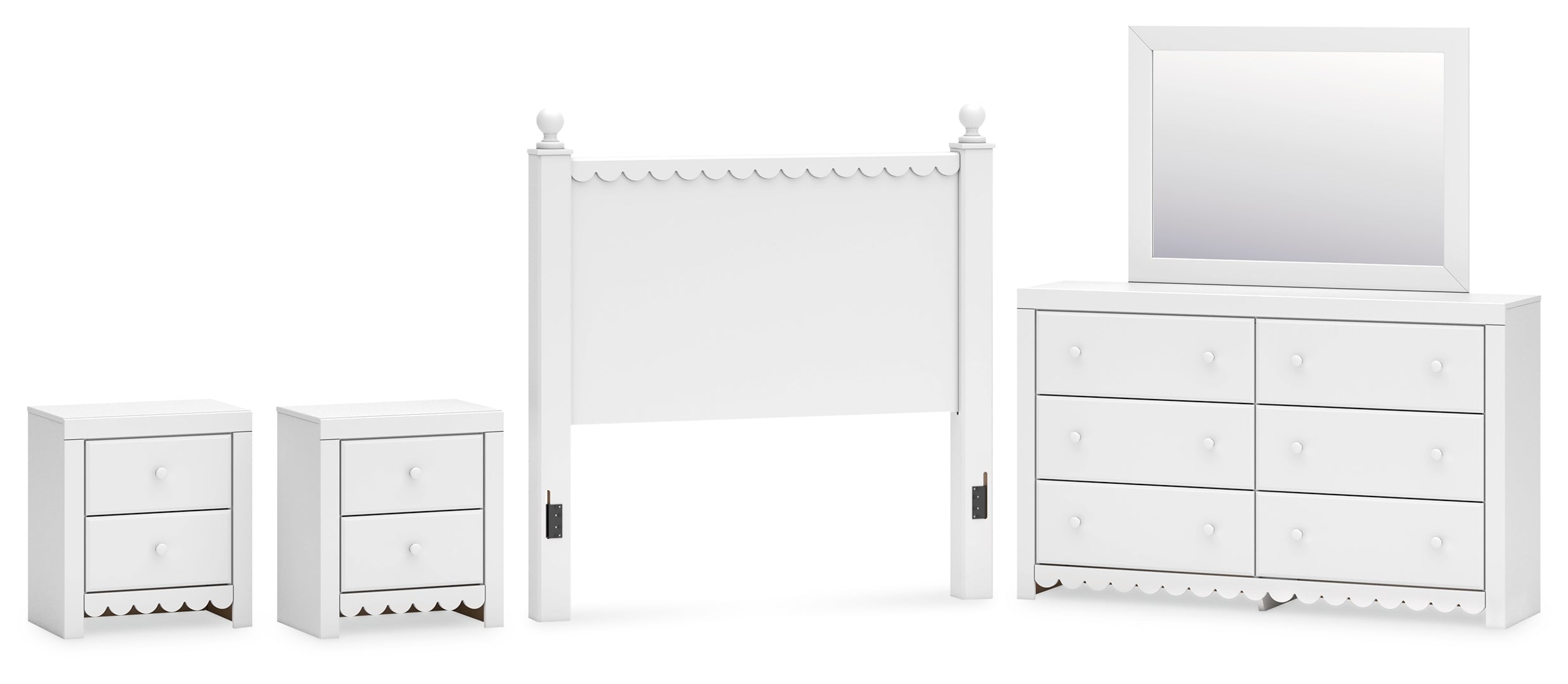 Mollviney White Panel Bedroom Set