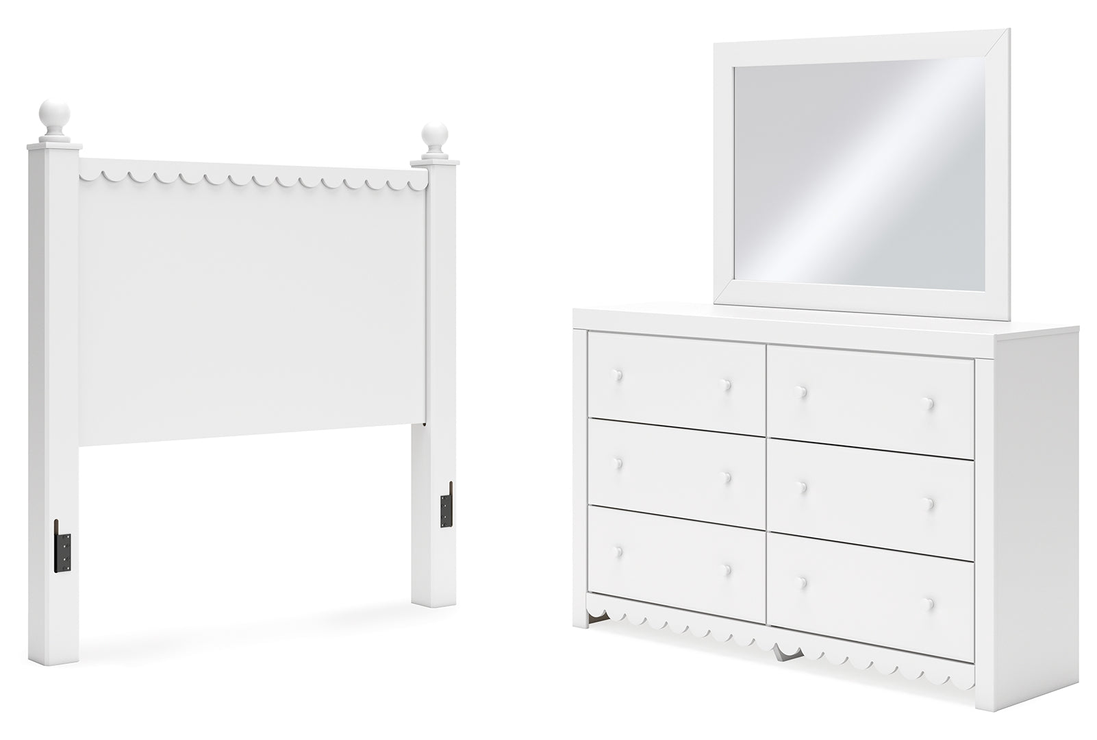 Mollviney White Panel Bedroom Set