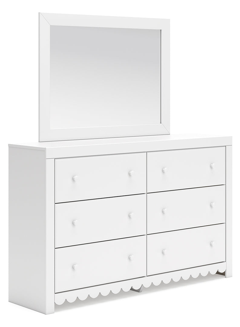 Mollviney White Panel Bedroom Set