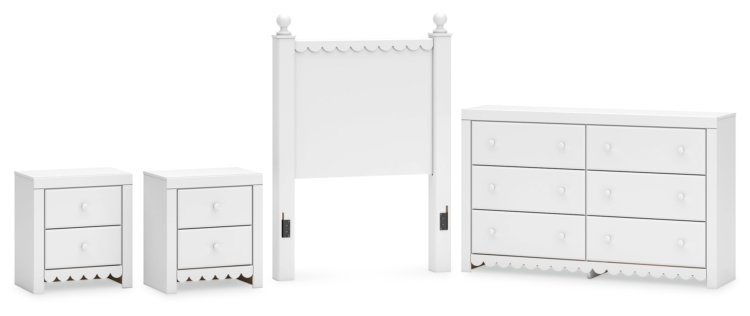 Mollviney White Panel Bedroom Set