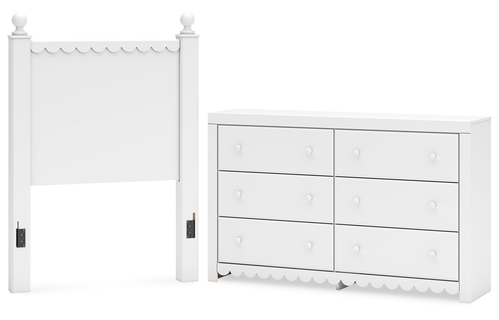 Mollviney White Panel Bedroom Set