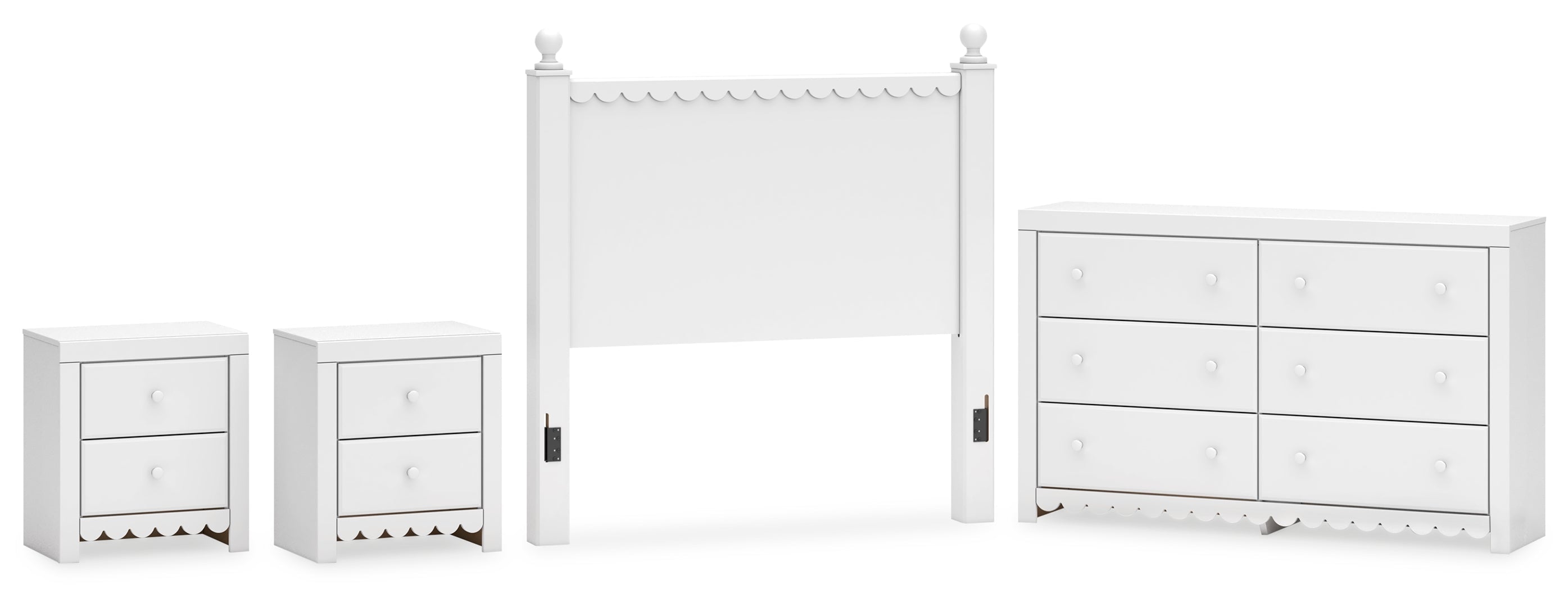 Mollviney White Panel Bedroom Set