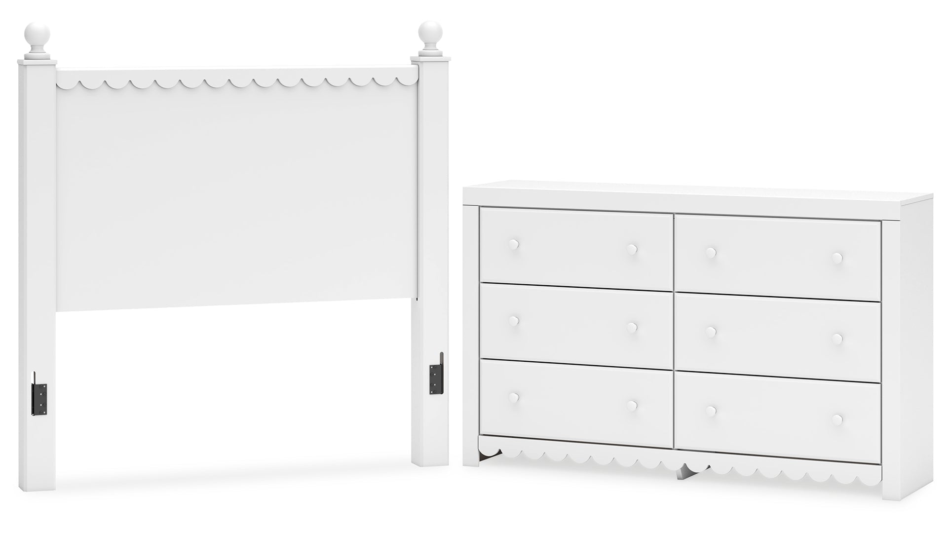 Mollviney White Panel Bedroom Set