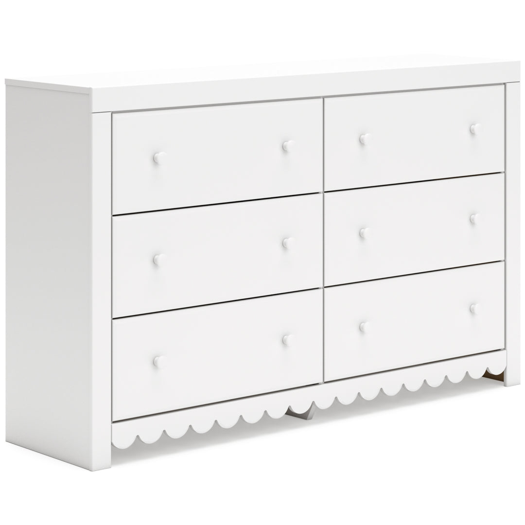 Mollviney White Panel Bedroom Set