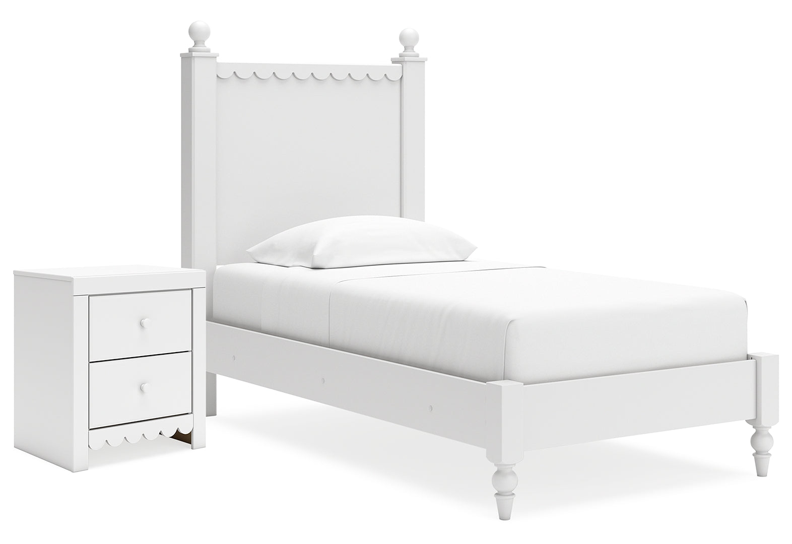 Mollviney White Panel Bedroom Set