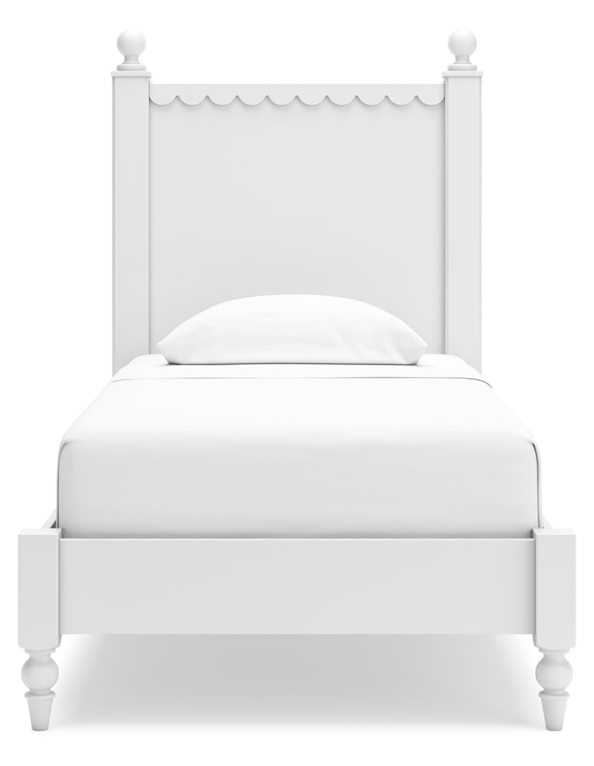 Mollviney White Panel Bedroom Set