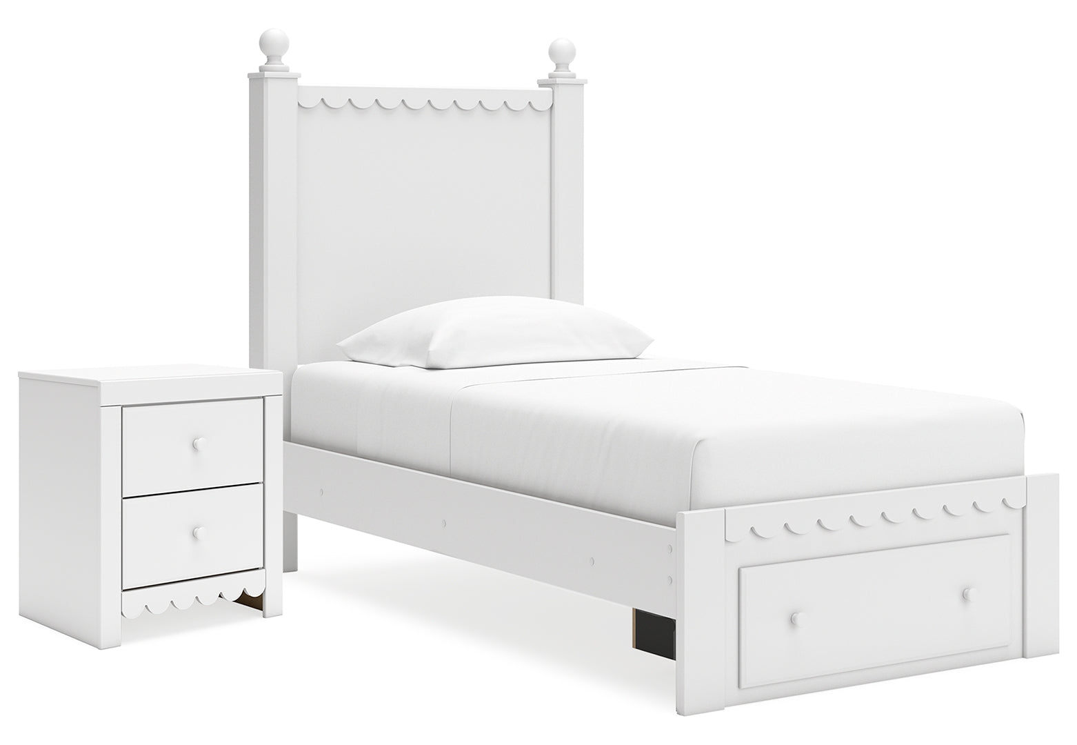 Mollviney White Panel Bedroom Set