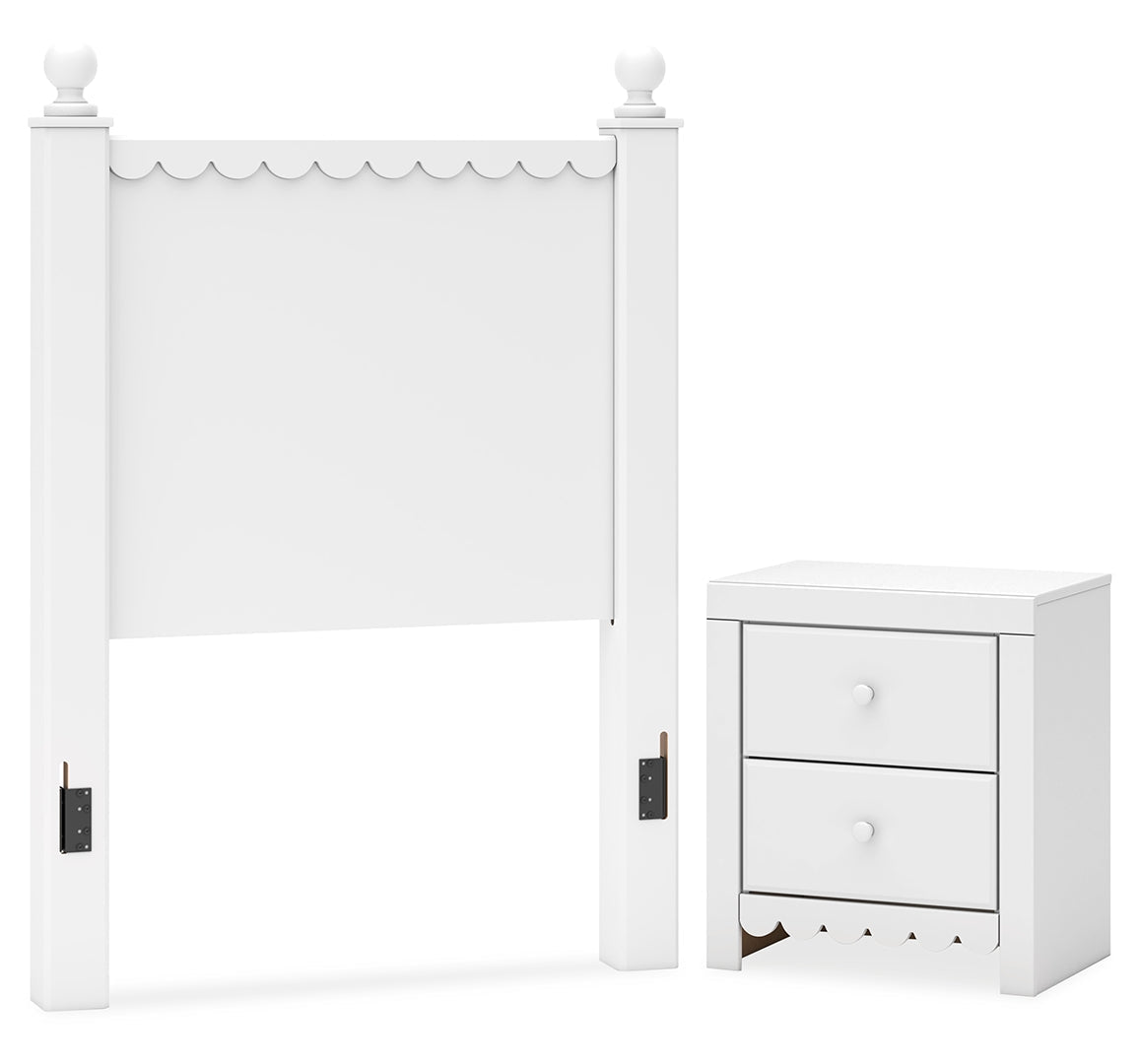 Mollviney White Panel Bedroom Set