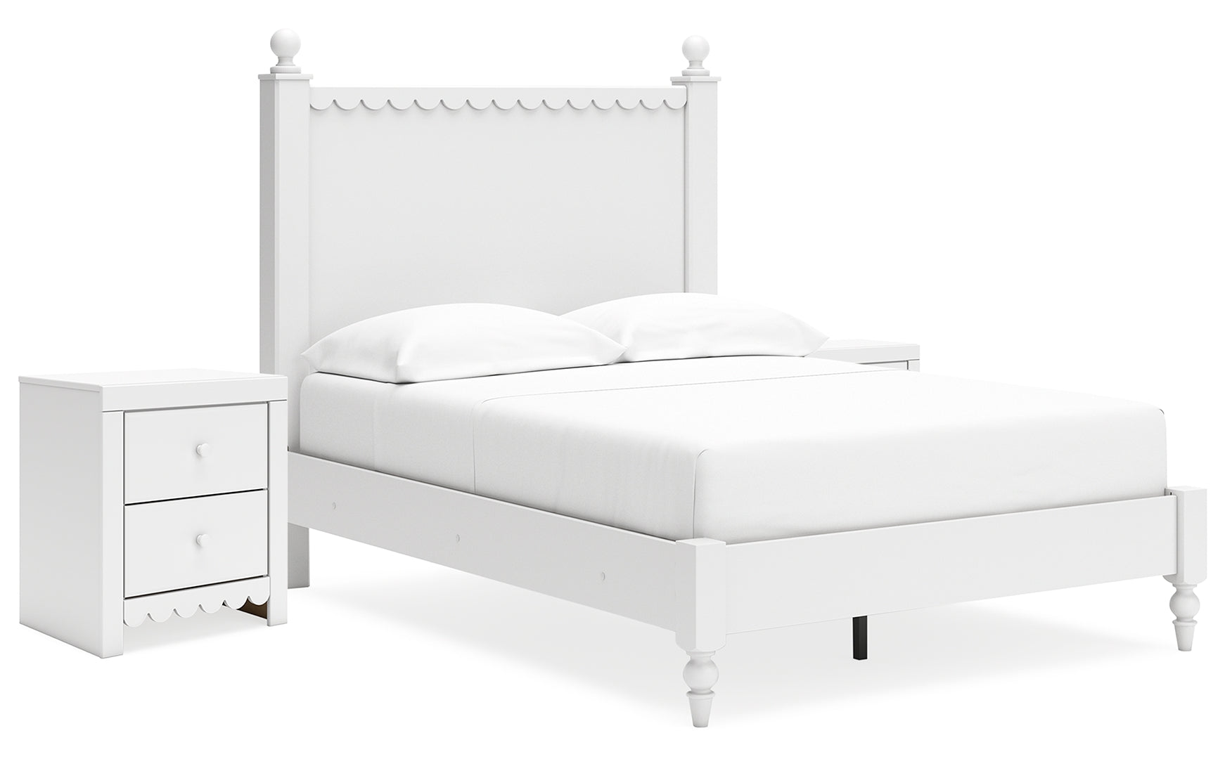 Mollviney White Panel Bedroom Set