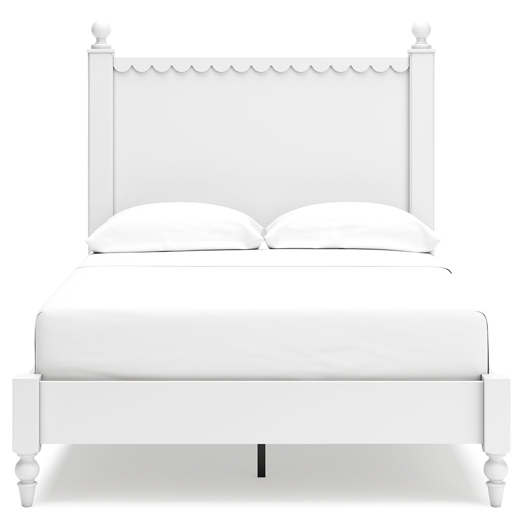 Mollviney White Panel Bedroom Set