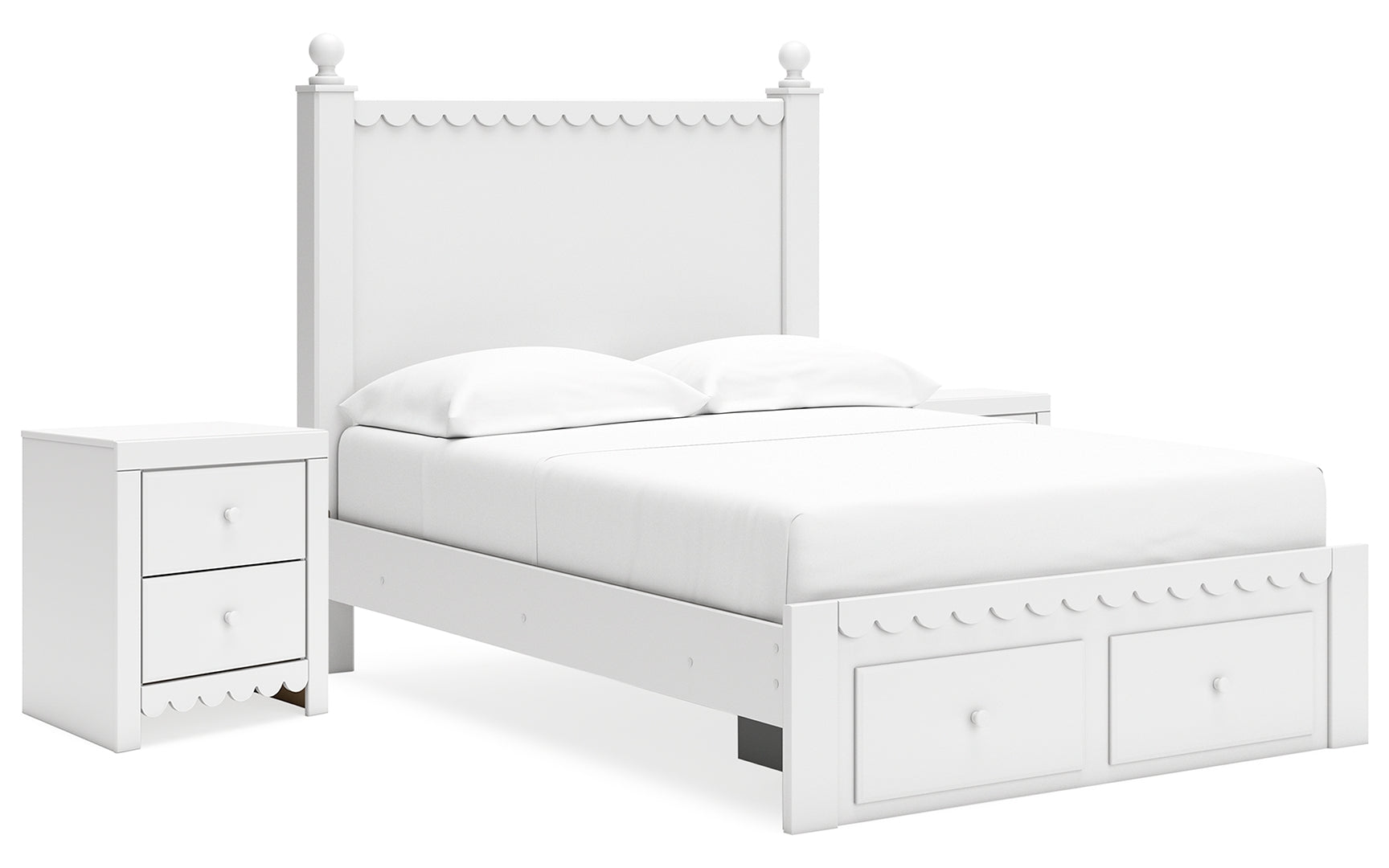 Mollviney White Panel Bedroom Set