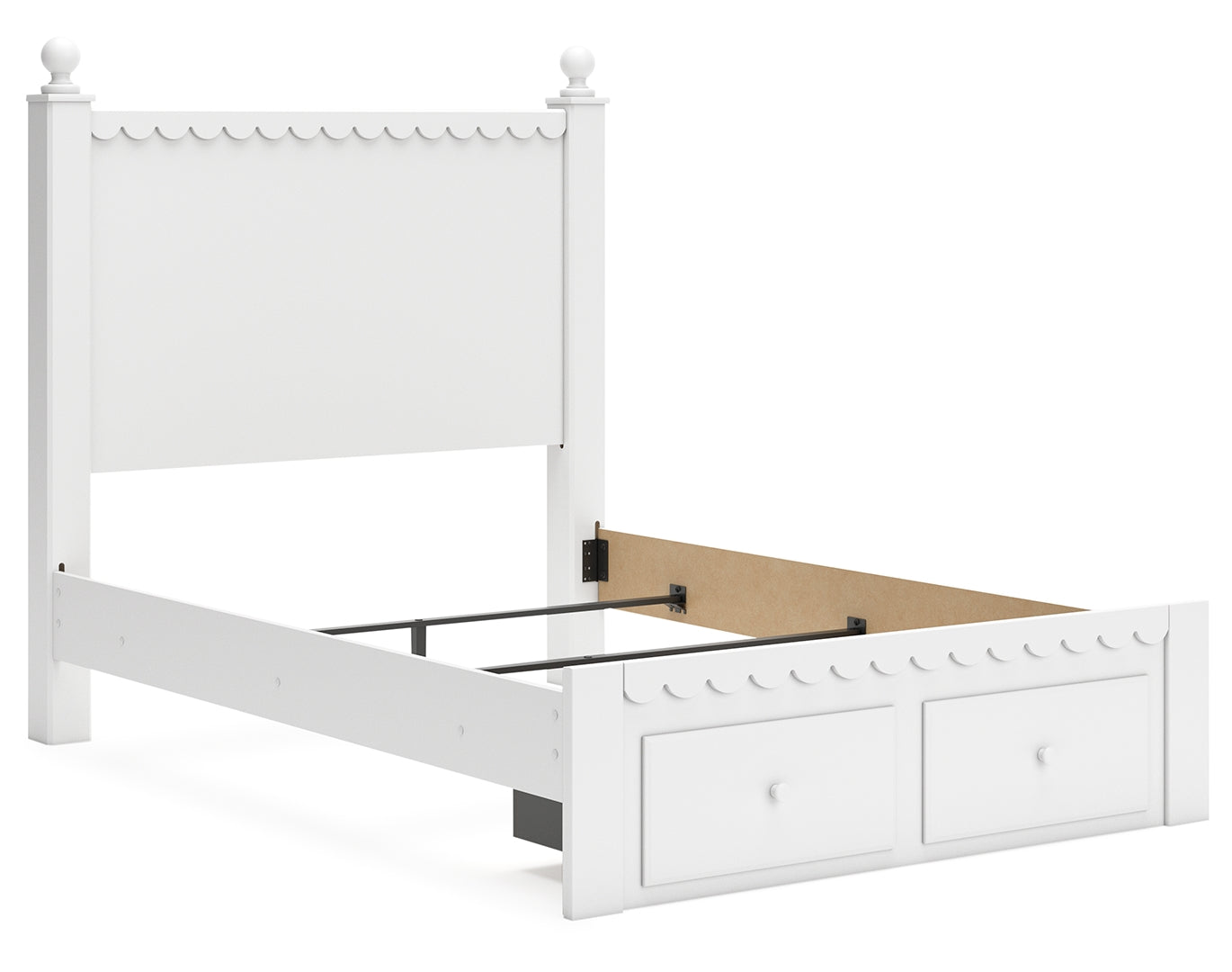 Mollviney White Panel Bedroom Set