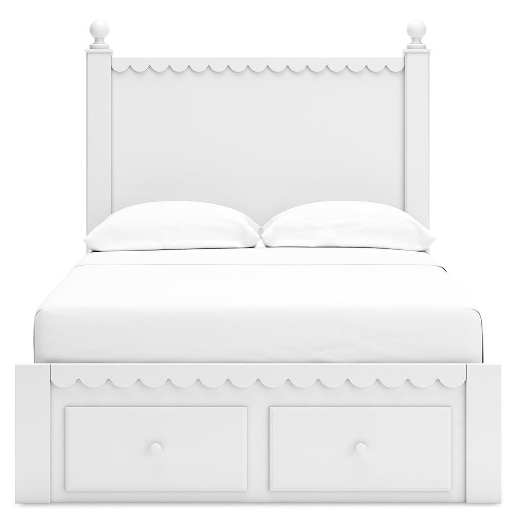 Mollviney White Panel Bedroom Set