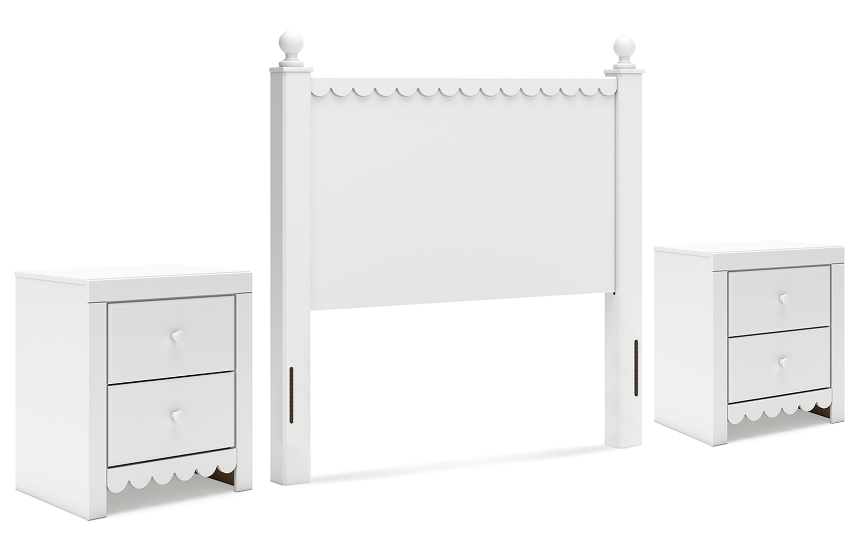 Mollviney White Panel Bedroom Set