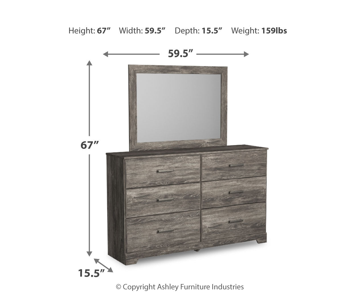 Ralinksi Grey Panel Bedroom Set