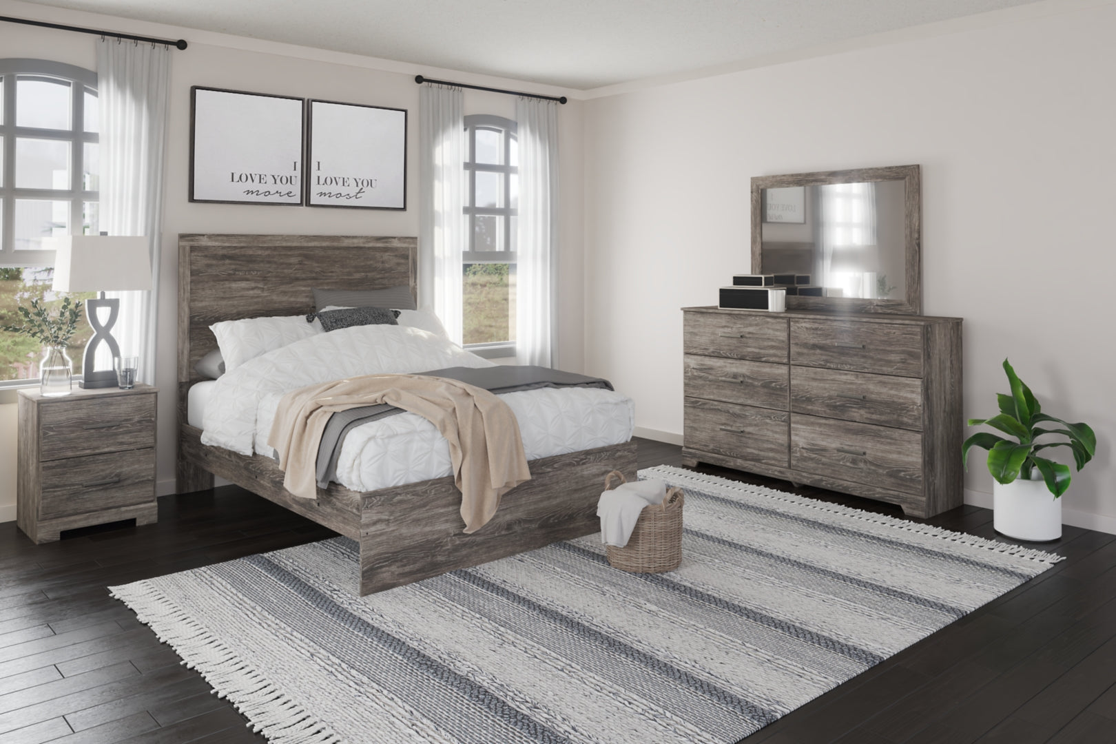 Ralinksi Grey Panel Bedroom Set