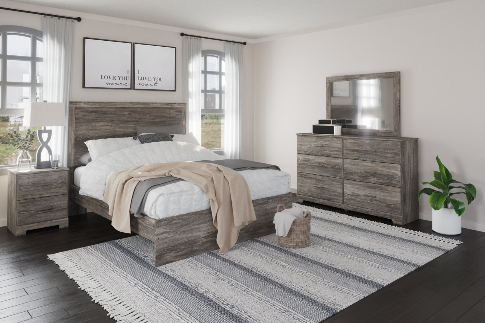 Ralinksi Grey Panel Bedroom Set