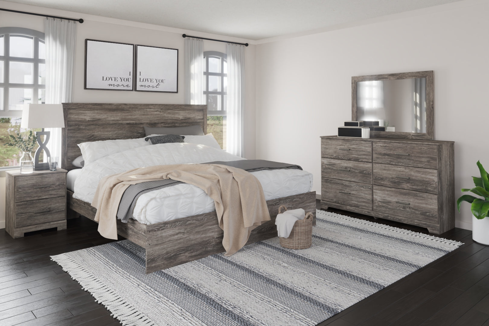 Ralinksi Grey Panel Bedroom Set