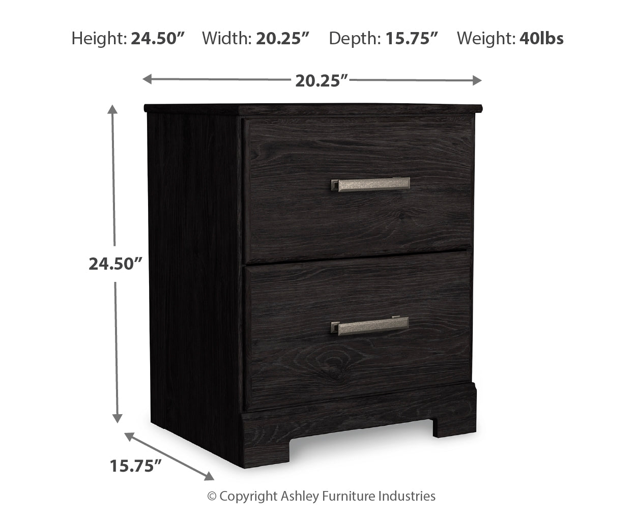 Belachime Two Drawer Night Stand