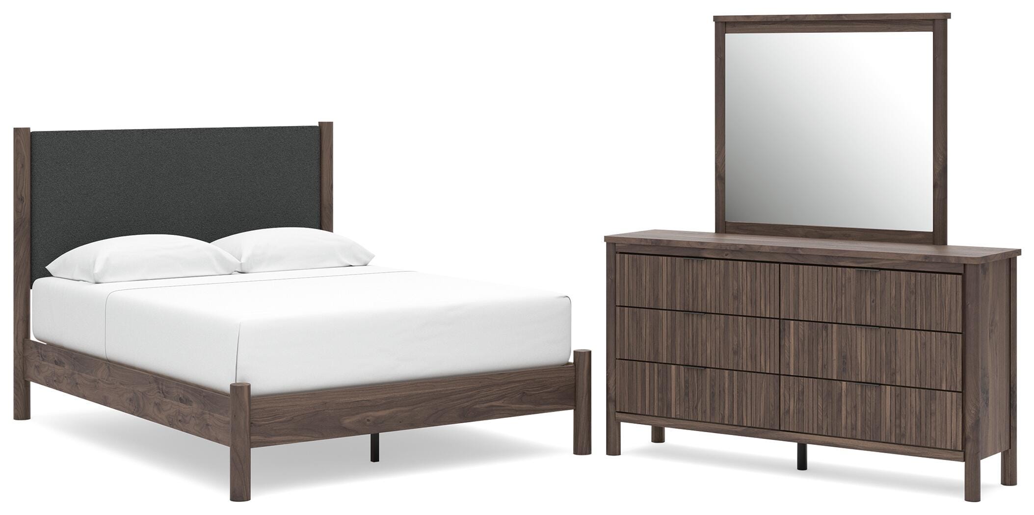 Pamytta Upholstered Panel Platform Bed Bedroom Set