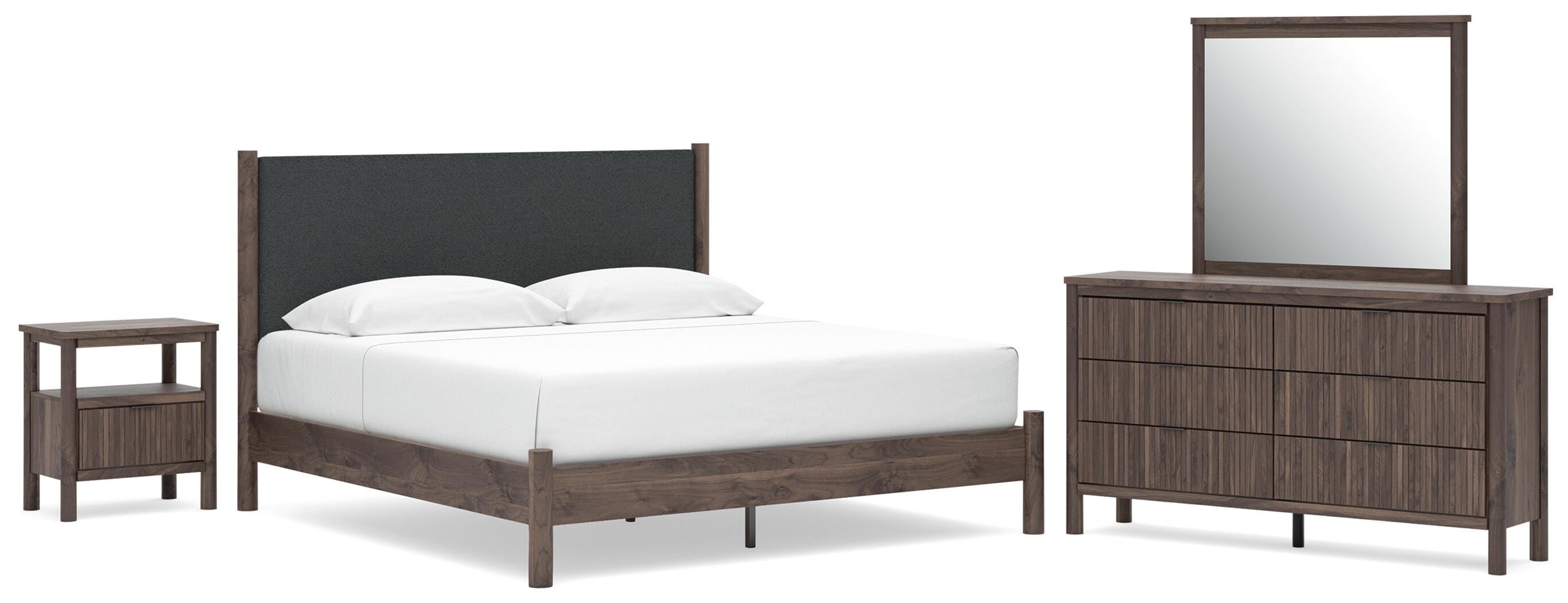 Pamytta Upholstered Panel Platform Bed Bedroom Set